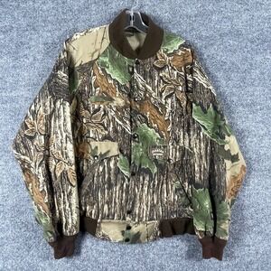 Vintage‎ Spartan Jacket Mens Large Breen Green Camo Realtree Snap Bomber USA 90s